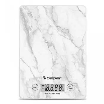 Virtuves svari Beper P102BIL004 - digitālie, 5 kg, 1 g, balts marmors