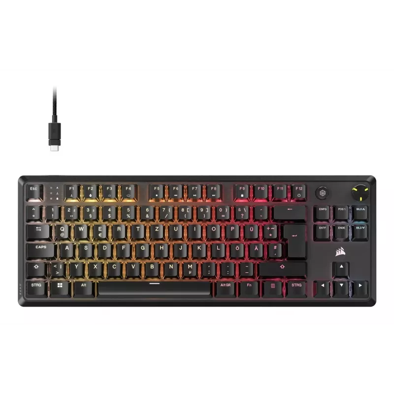 Tastatūra CORSAIR Tas K70 Core TKL USB RGB LED melna