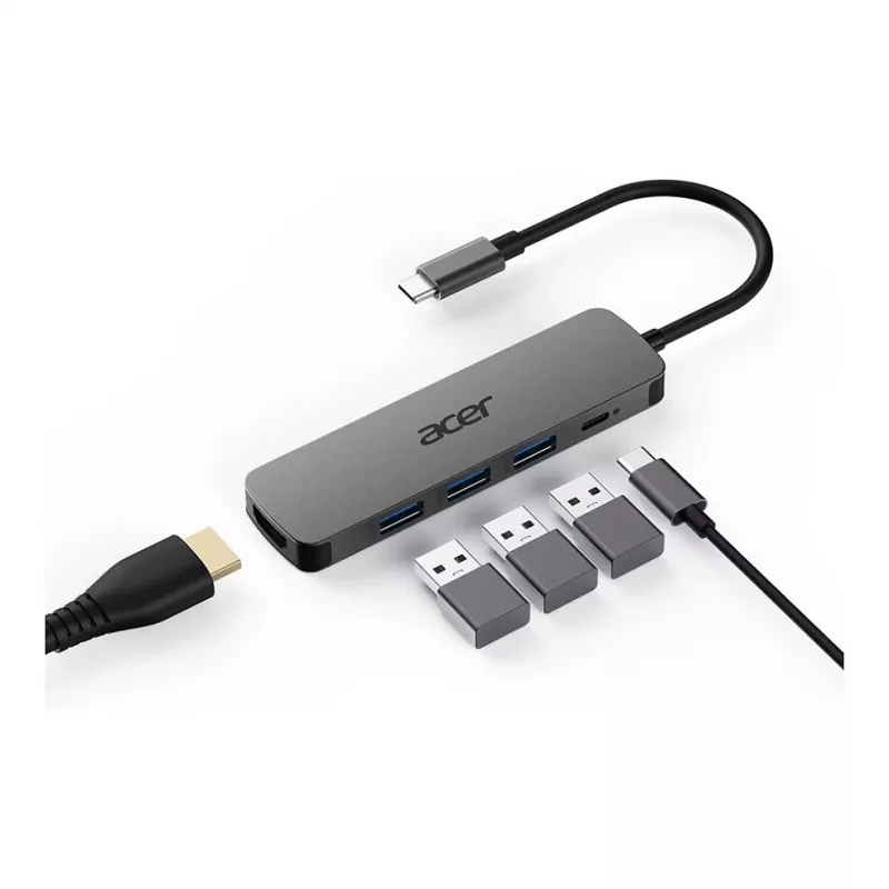 Acer 5-in-1 Type-C Dongle HP.DSCAB.021 ar HDMI, USB 3.0 un 100W jaudas padevi