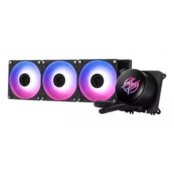 Viss vienā šķidruma dzesētājs MSI MPG CORELIQUID P13 — 120 mm ventilatori, 3 ventilatoru radiators, LGA 1851 atbalsts, melns