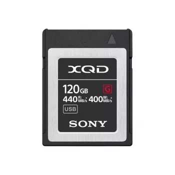 Sony QD-G120F 120 GB ātrdarbīga XQD atmiņas karte, 120 GB, XQD, 440 MB/s, 400 MB/s, ūdensizturīga, temperatūras izturīga, melna