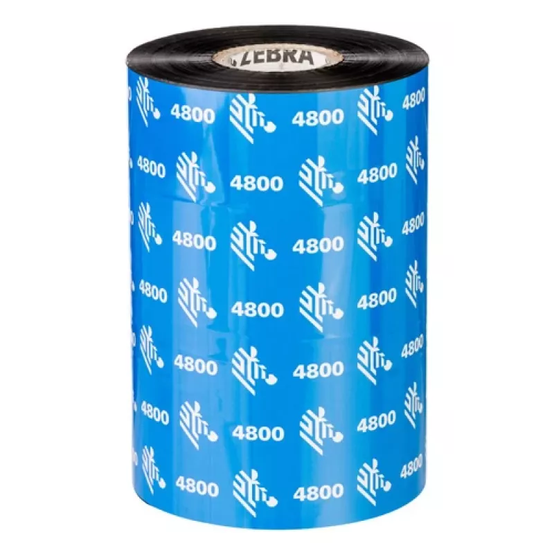 Zebra 4800 sveķu termiskā lente 450 m Melna