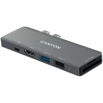 Canyon DS-5 USB 2.0 Type-C pelēks SD karšu lasītājs 60 Hz
