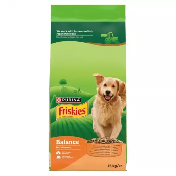 PURINA Friskies Balance ar vistu, liellopu gaļu un dārzeņiem - sausā suņu barība - 15kg