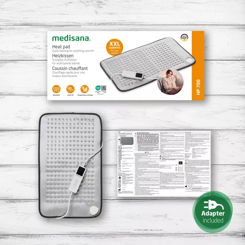 Electric heating pad Medisana HP 700 100 W, pelēka, 600×350 mm, 2.3 m kabelis
