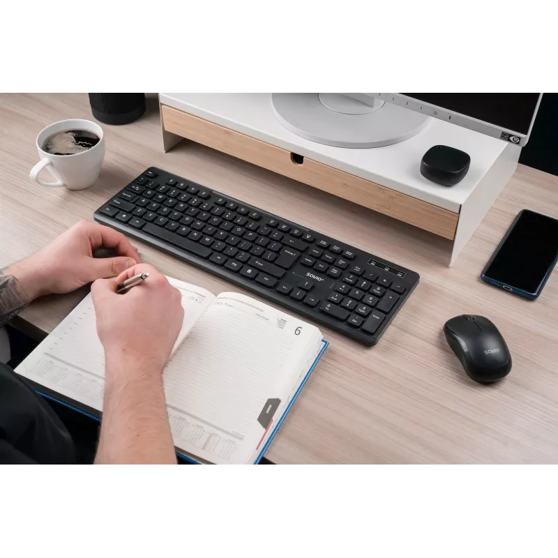 Savio KB-02 tastatūra mājām/birojam USB QWERTY melna
