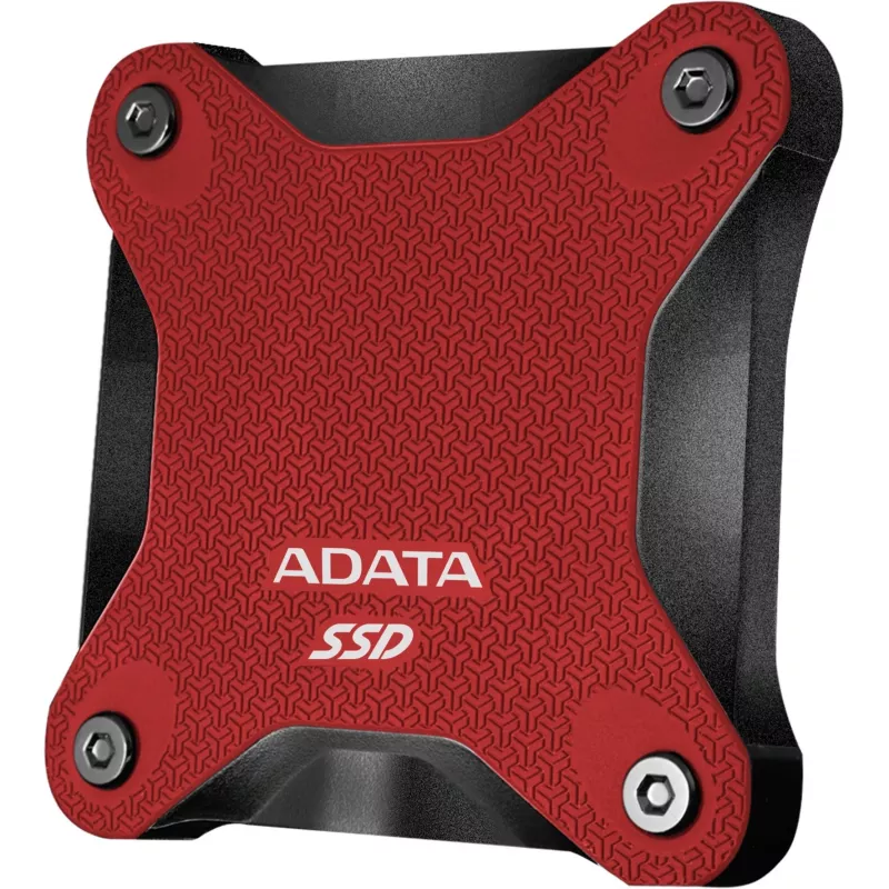 Ārējais SSD ADATA SD620 1 TB, pārnēsājams USB 3.2 Gen 2 (Micro-USB B), lasīšanas ātrums 520 MB/s, rakstīšanas ātrums 460 MB/s, triecienizturīgs, sarkans