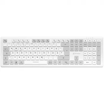 Sharkoon OfficePal K30W baltā Vācijas izkārtojuma gumijas taustiņu tastatūra