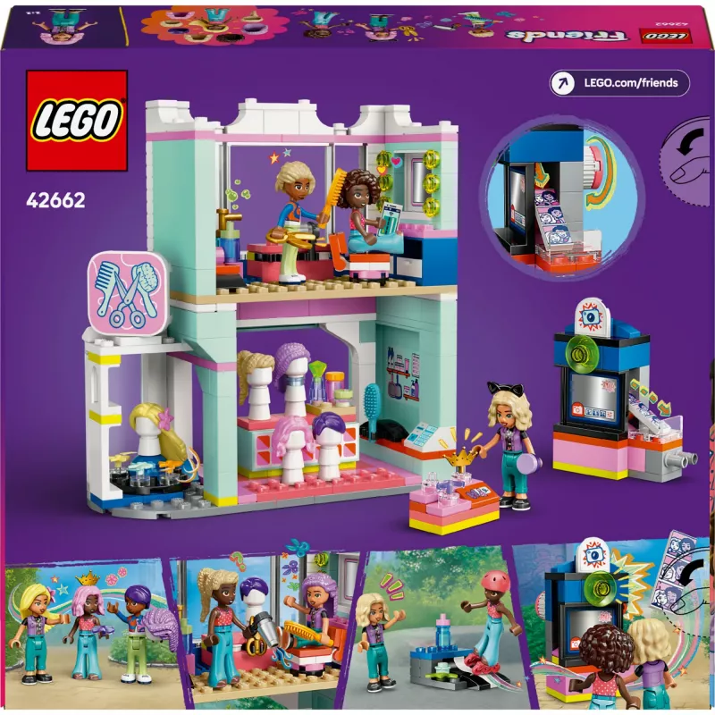 LEGO Friends playset Salon Hairdresser and Decoration Shop 42662 — mini-dolls, salon scene, accessories