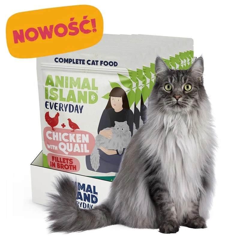 ANIMAL ISLAND Vistas filejas ar paipalu buljonā - mitrā kaķu barība - 12x85g