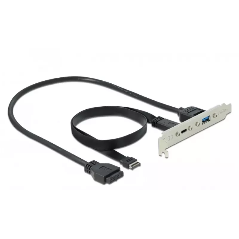 Slota kronšteins DeLOCK 89934 ar 1 x USB Type-C un 1 x USB Type-A pieslēgvietu