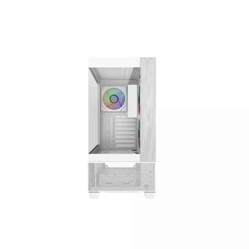 Cooler Master E690-WHNN-S00 Elite 690 WOOD White, 270° pilna skata rūdīts stikls, bezšuvju slīpums