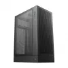 DeepCool CH170 PLUS Tower Melns — micro-ATX/mini-ITX korpusa korpuss, rūdīta stikla logs, USB-C, augšējais barošanas bloka novietojums