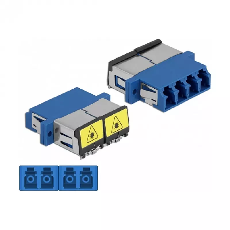 Optiskās šķiedras savienotājs DeLOCK 86903 LC Quad sievišķais uz LC Quad sievišķais vienmoda zils