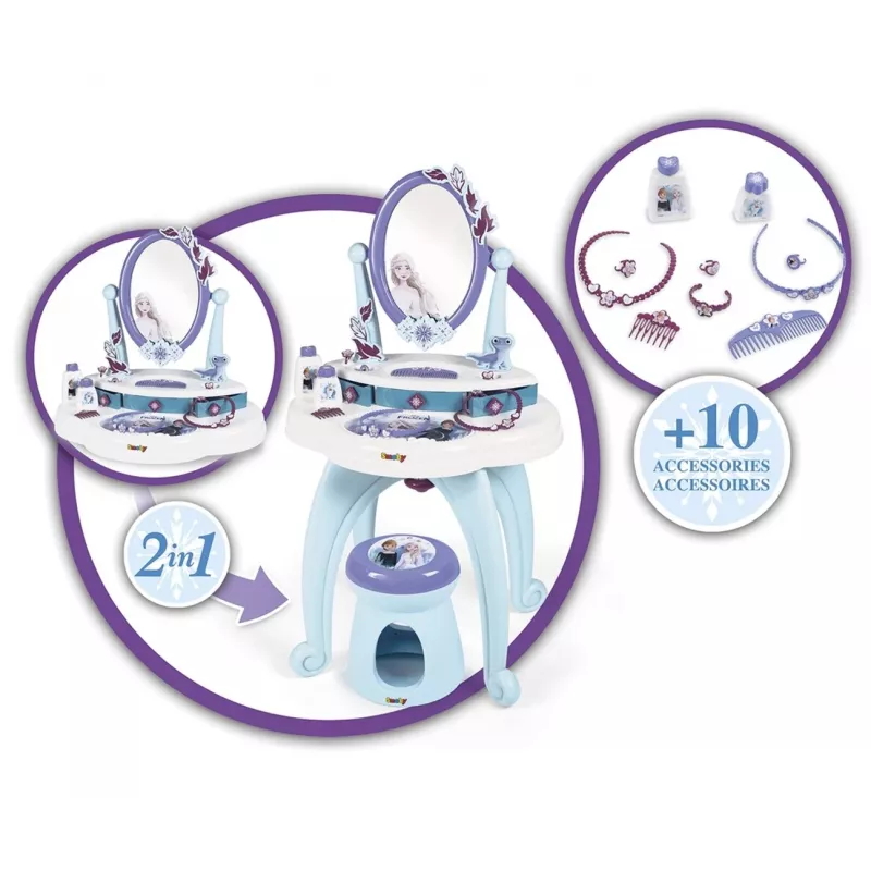 Smoby Frozen 2 in 1 matu žāvētājs zils violets 3 līdz 6 gadiem