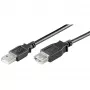 USB pagarinātāja kabelis GOOBAY 93600 — USB A uz USB A, USB 2.0, 3 m, melns