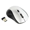 Bezvadu optiskā pele Gembird MUSW-4B-02-BS, RF, piemērota abām rokām, 1600 DPI, 4 pogas, sudraba/melna