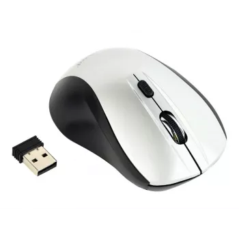 Bezvadu optiskā pele Gembird MUSW-4B-02-BS, RF, piemērota abām rokām, 1600 DPI, 4 pogas, sudraba/melna
