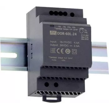 Strāvas adapteris MEAN WELL DDR-60L-12 60 W, ieeja 18–75 V, izeja 12 V