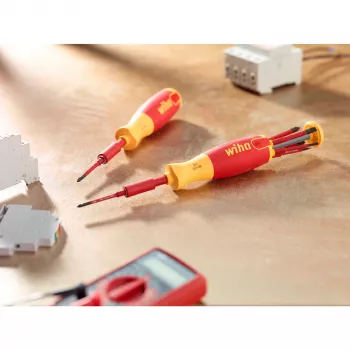 Skrūvgriežu komplekts wiha 41157 LiftUp electric, izolēts sarkans/dzeltens, 7 daļas