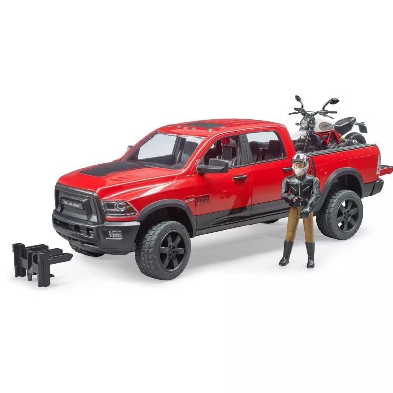 Dodge RAM 2500 Power Wagon ar piekabi un motociklu Ducati 02502 BRUDER