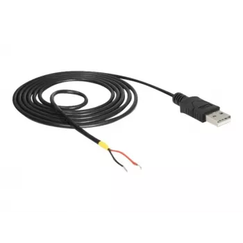 Delock kabelis USB2.0 Type-A spraudnis > 2 x atpliki vadu gali - 1,5m - melns (85664)