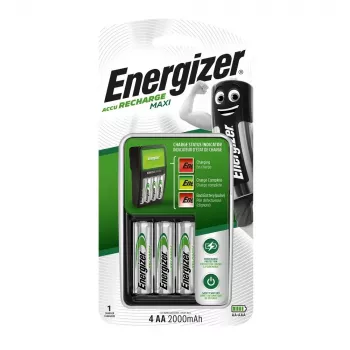 ENERGIZER Maxi ACCU HR6 POW akumulatoru lādētājs + 2 AA 2000 mAh baterijas