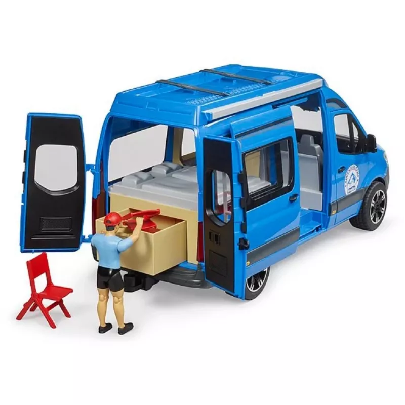 BRUDER kemperis MB Sprinter 02684 ar vadītāju – mēroga transportlīdzekļa rotaļlieta