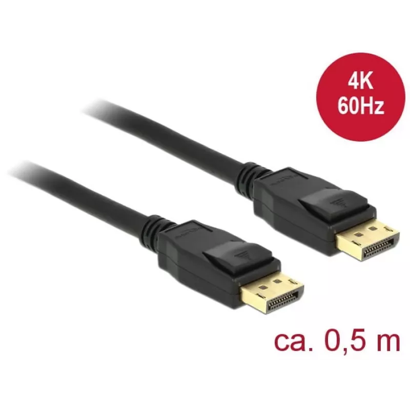 DisplayPort kabelis DeLOCK 85506 0.5 m Melns