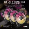 Corsair iCUE LINK RX120 MAX ARGB 120mm korpusa ventilatori 3 gab. komplekts Melns
