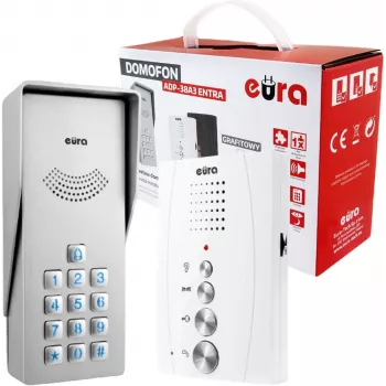 Vadu domofons Eura ADP-38A3 ENTRA balts — 2 vadu savienojums