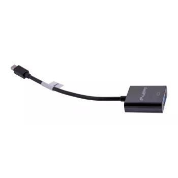 VGA (D-Sub) uz Mini DisplayPort adaptera kabelis LANBERG AD-0006-BK, 0,2 m, DisplayPort 1.2, 1920×1200@60Hz, sieviešu MiniDP, melns