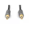 Digitus Audio savienojuma kabelis, 3,5 mm ligzda–3,5 mm ligzda, 1,8 m, melns