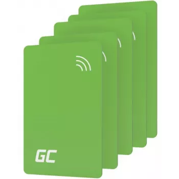 NFC piekļuves karšu komplekts (5 gab.) zaļa Cell HabuDen EVGCAKNFC5 elektromobiļa uzlādes stacijai