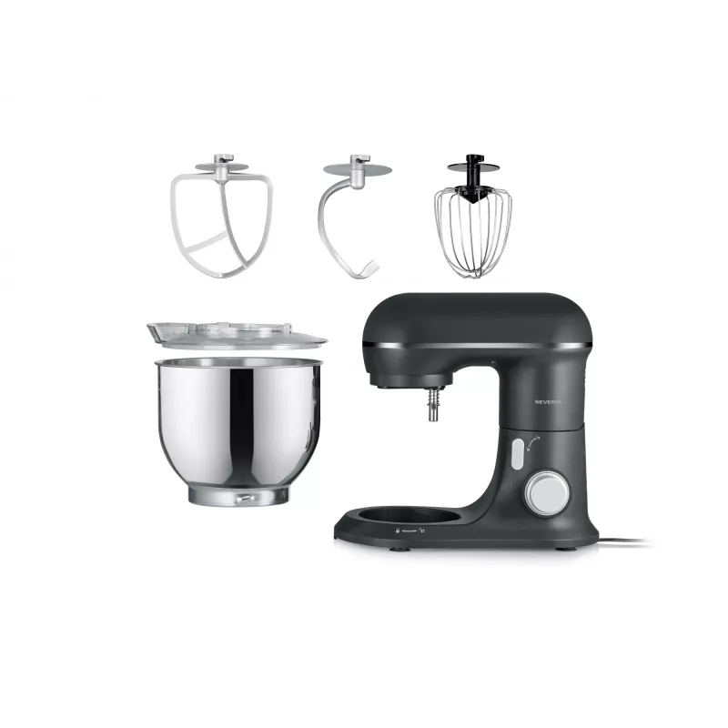 Virtuves kombains SEVERIN KM 3899 — 1200 W, 5,3 L nerūsējošā tērauda bļoda, melna