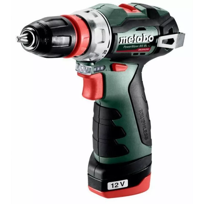 Pistoles roktura urbjmašīna Metabo PowerMaxx BS BL Q, 12 V, 2 Ah, 1500 apgr./min, 900 g