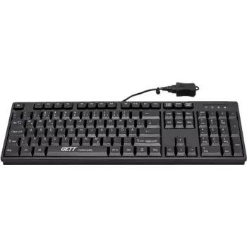 Vadu USB tastatūra GETT GCQ CleanType Easy Basic — 105 taustiņi, ūdensizturīga, pretmikrobu