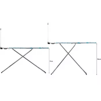 Pilna izmēra gludināmais dēlis Vileda 163316 — 1200x380 mm dēlis, regulējams 75–96 cm, nerūsējošā tērauda kājas, gludekļa turētājs