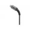 USB-A uz Lightning kabelis GOOBAY 2 m, tekstila apvalks, 3,3 mm diametrs, pelēks kosmosa/sudraba