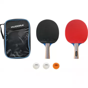 Galda tenisa komplekts HUDORA Match 2 spēlētājiem — pārnēsājams galda tenisa un fitnesa aprīkojums