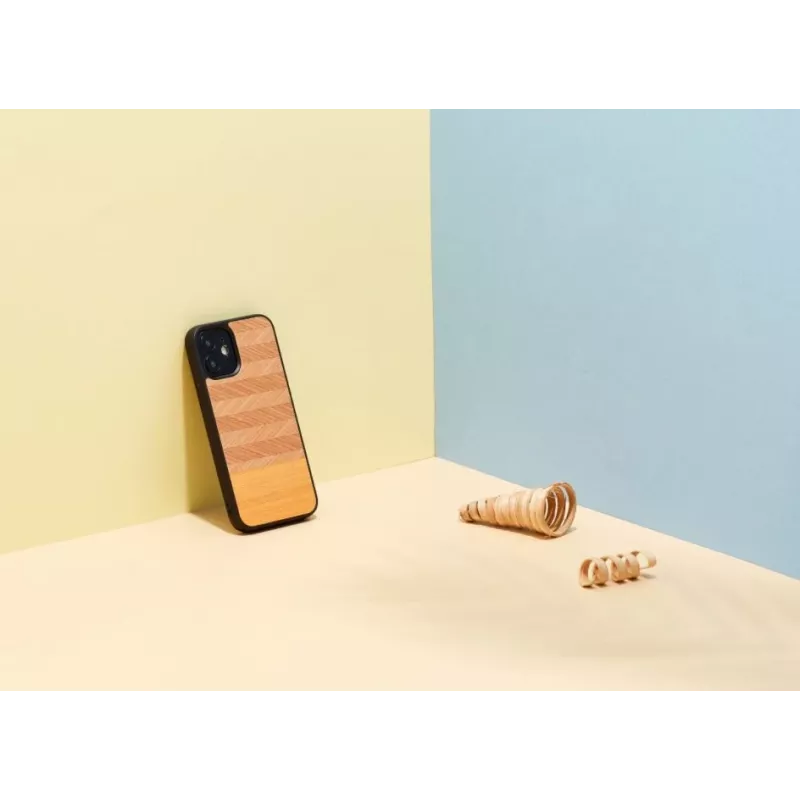 Telefona maciņš Man and Wood iPhone 12 mini, herringbone arancia Melns