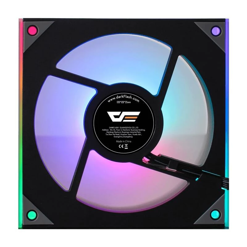 Dzesēšanas ventilators Darkflash DM8 ARGB Melns 120 mm