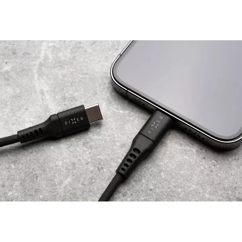 FIXED Liquid Silicone Cable USB-C/USB-C, 0,5m, 60W, Black | Fixed