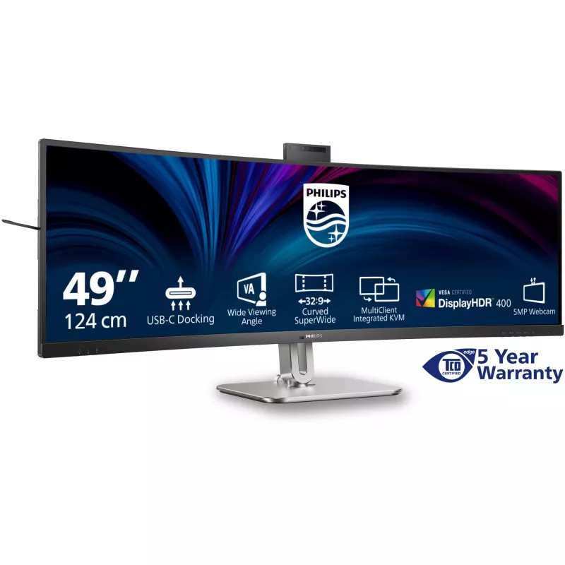 Philips 5000 sērija 49B2U5900CH/00 datora monitors 124 cm (48,8 collas) 5120 x 1440 pikseļi Dual QHD LCD Melns