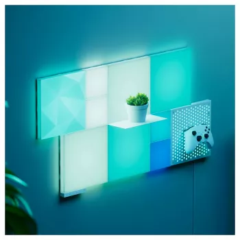 LED panelu gaisma Nanoleaf N8100E00-2TBS — kvadrātveida RGB, līdzstrāvas barošana, 2 gab. iepakojumā