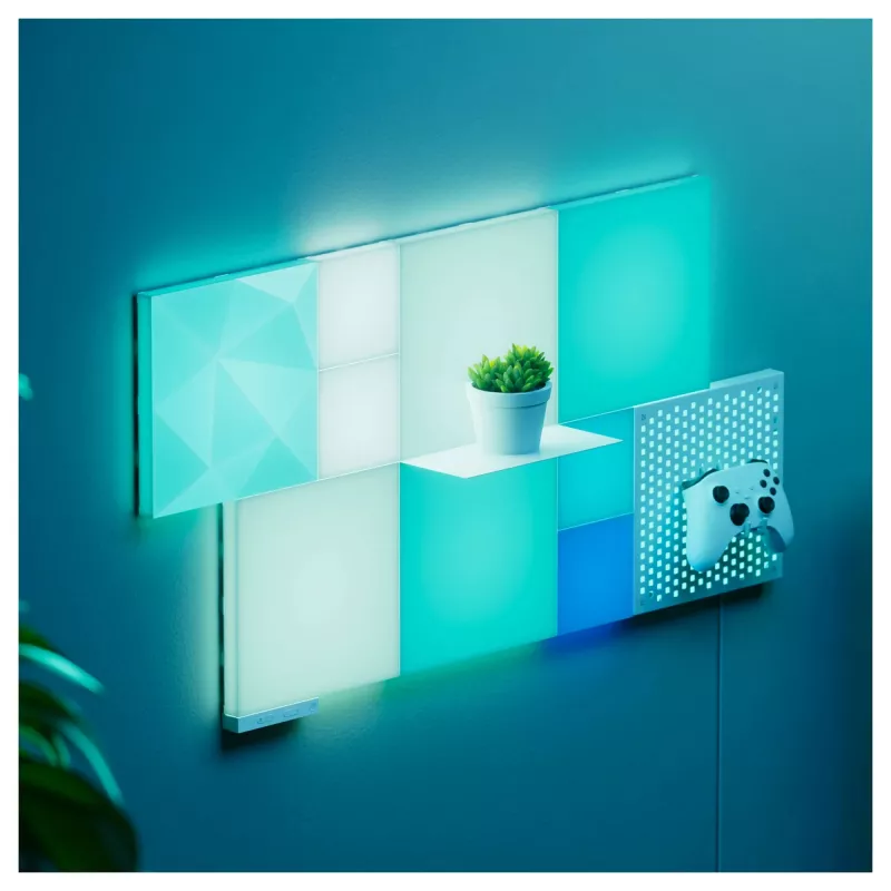 LED panelu gaisma Nanoleaf N8100E00-2TBS — kvadrātveida RGB, līdzstrāvas barošana, 2 gab. iepakojumā