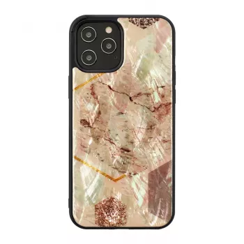Aizsargājošs tālruņa maciņš iKins Apple iPhone 12 / 12 Pro — rozā marmora dizains