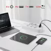 Strāvas sadalītājs MACLEAN MCE389 W — 6 kontaktligzdas, 4×USB-A, 1×USB-C, 2500 W, 110–240 V, 1,5 m kabelis, balts