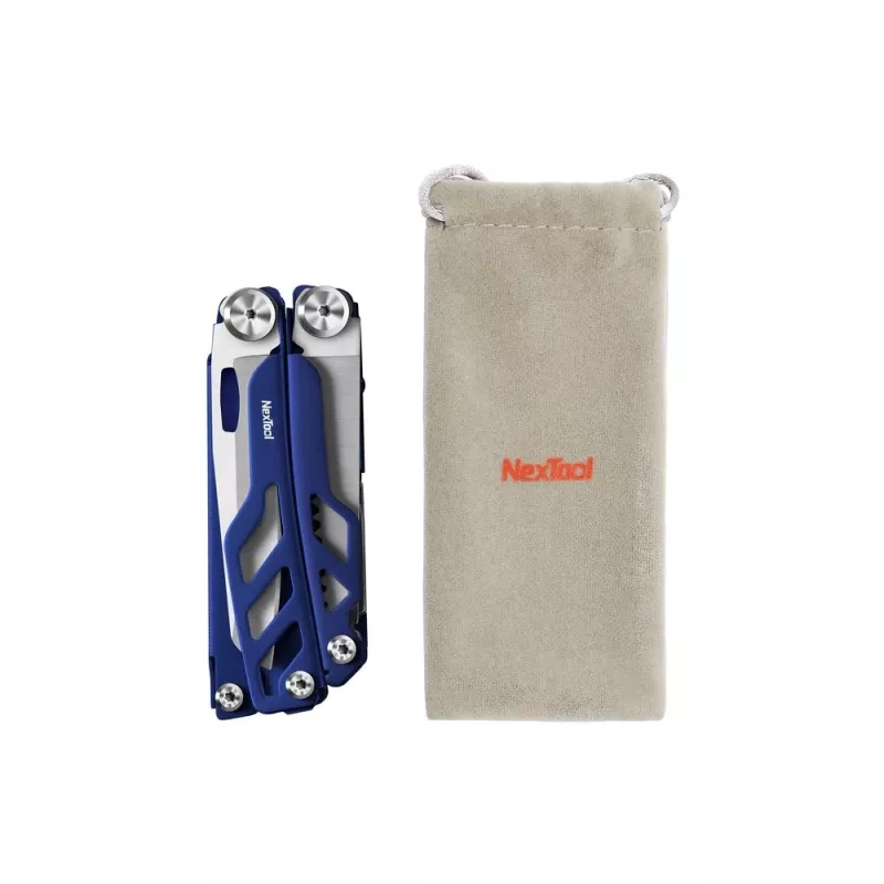 Multitool Nextool FLAGSHIP Pro NE20271 16-in-1 saliekamais nazis-multirīks, nerūsējošā tērauda asmeņi, zils, salocītā veidā 11 cm