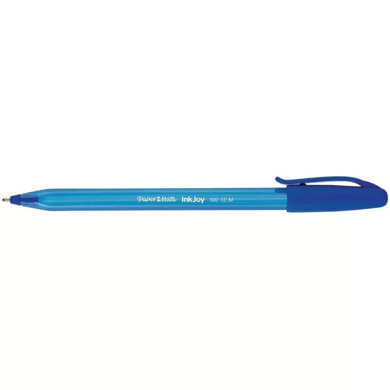 PAPER MATE lodīšu pildspalva InkJoy 100 ar vāciņu 8 gab. M zila